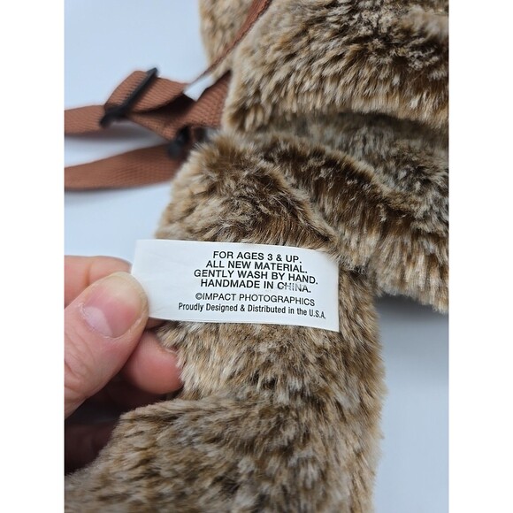 Plush Moose Backpack 23" with Zippered Opening & Adjustable Straps NEW - Picture 4 of 7